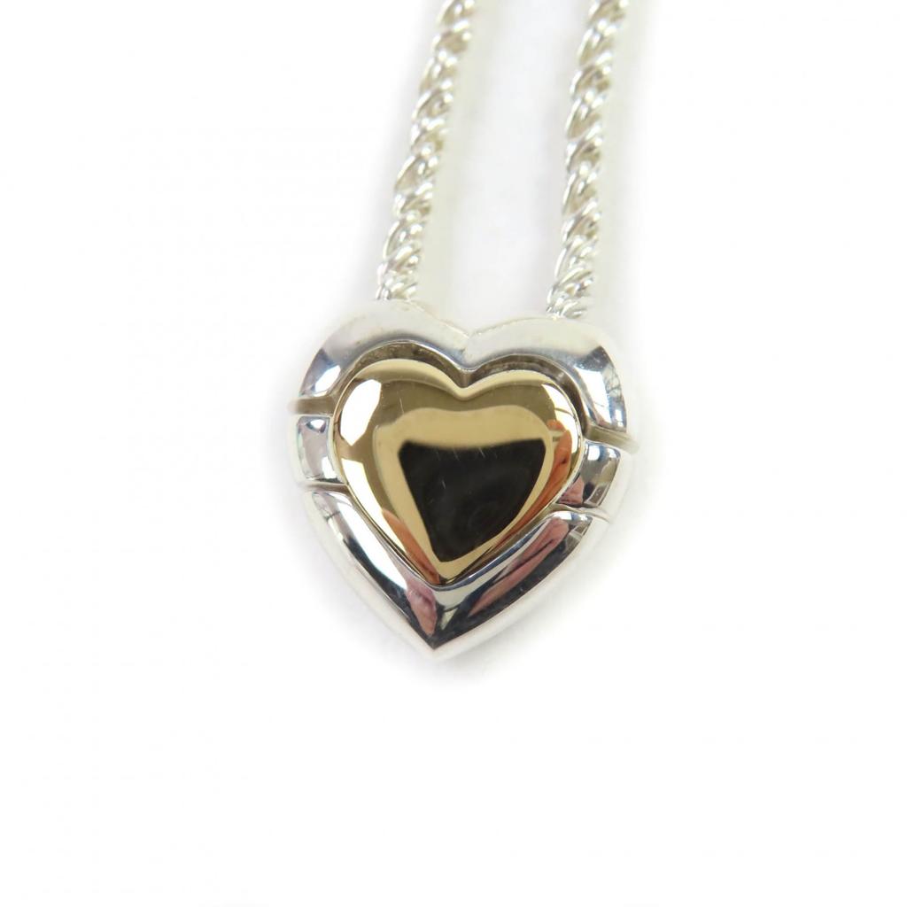 TIFFANY&Co. Necklace Heart Puzzle Silver gold 925 Women Used