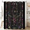Boho Floral Moon Shower Curtain Botanical Nature Van Gogh Aesthetic Tapestry Bathroom Decor Hippie Wall Hanging Vintage Home