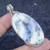 Natural Dendrite Opal Gemstone 925 Sterling Silver Jewelry Pendant 2.36" z7I17