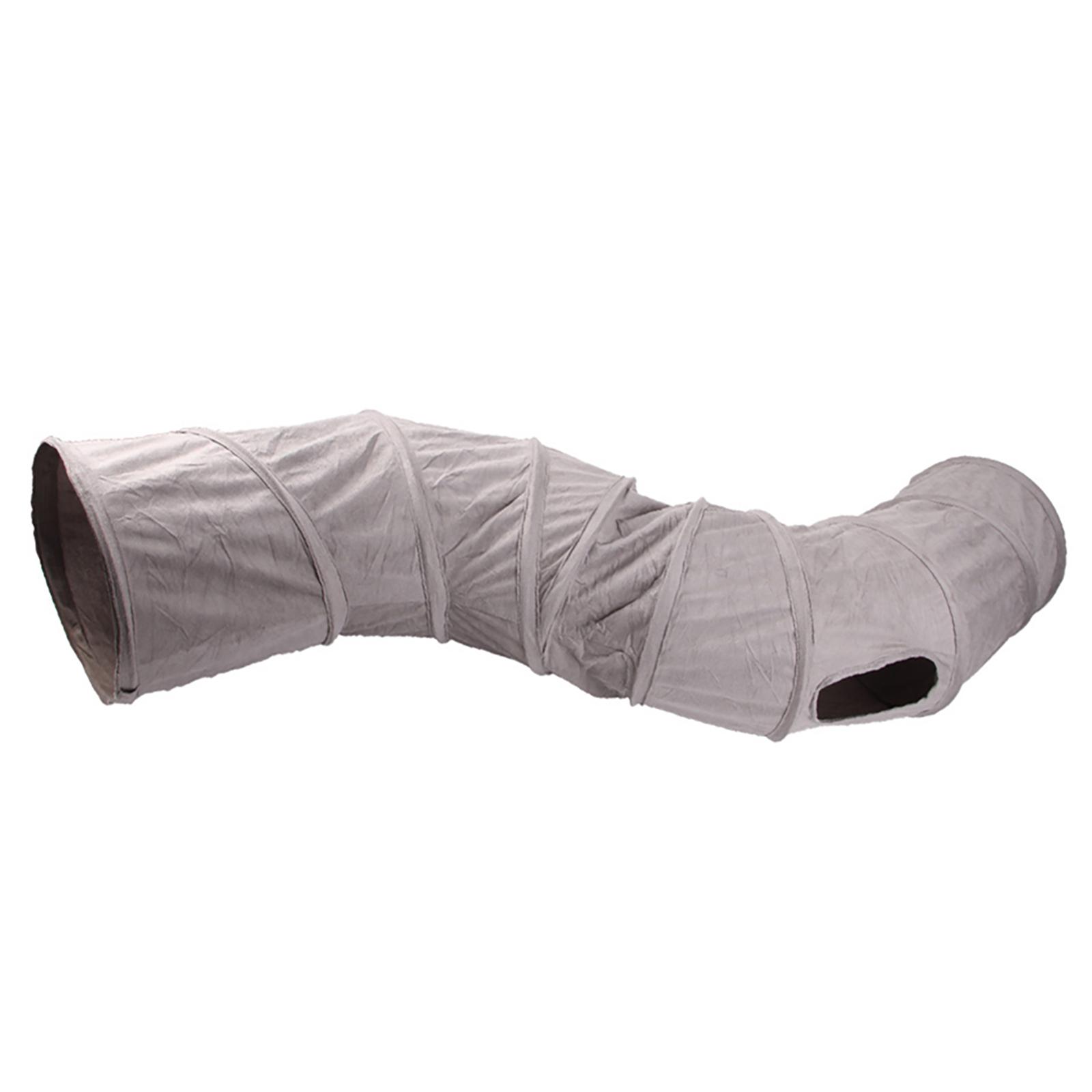 

Cat Tunnel Collapsible S-Shape Peekaboo Cat Cave Play Tube Interactive Toy Pet Supplies For Indoor Cats Rabbit Puppy Guinea Pig сірий