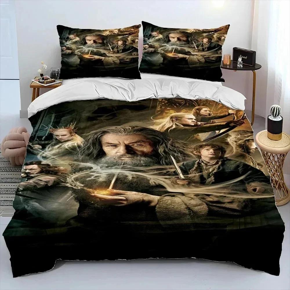 3D Print L-Lord of Rings H-Hobbit Bedding Set Duvet Cover Bed Set Quilt Cover Pillowcase Comforter King Queen Size Boys Adult