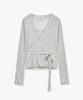 MONGDOL [Set] Sheer Linen Wrap Knit & Sleeveless Grey Mdkt124Gray