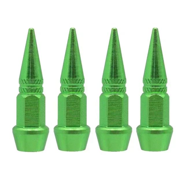 4pcs Car Tires Rim Valve Aluminum Car Wheel Tire Valve Caps Colorful Spiked Lug Nuts Wheel Air Valve Cover Automobile Parts Stem Caps1
