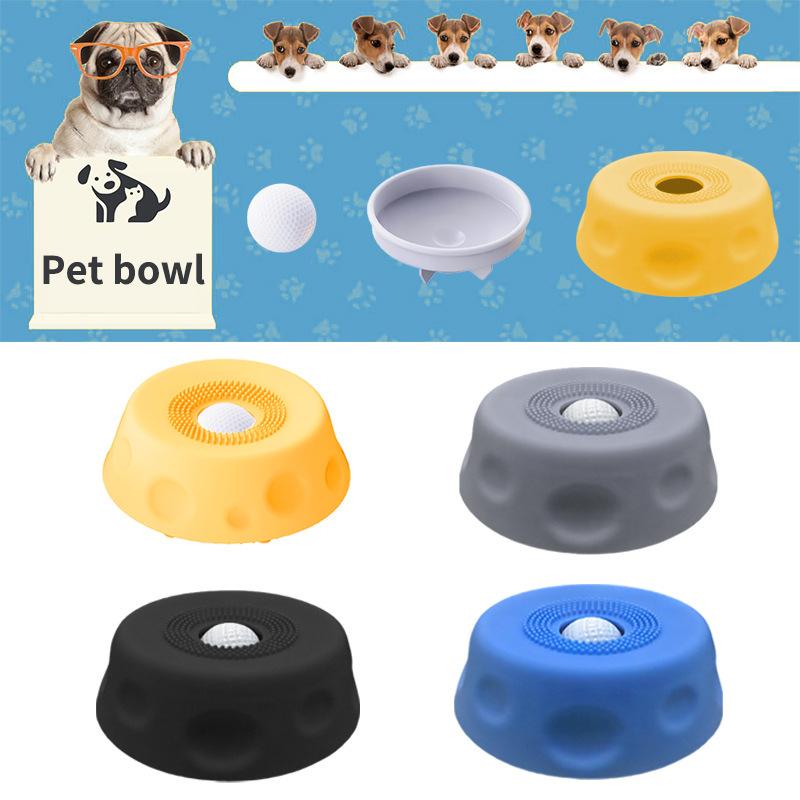 6.8×2.2in Anti-Choking Slow Feeder Dog Bowl Non-Slip Entertained Ball-in 250ML Cup- Lick Toy for Liquid Treats Bone Broth Yogurt