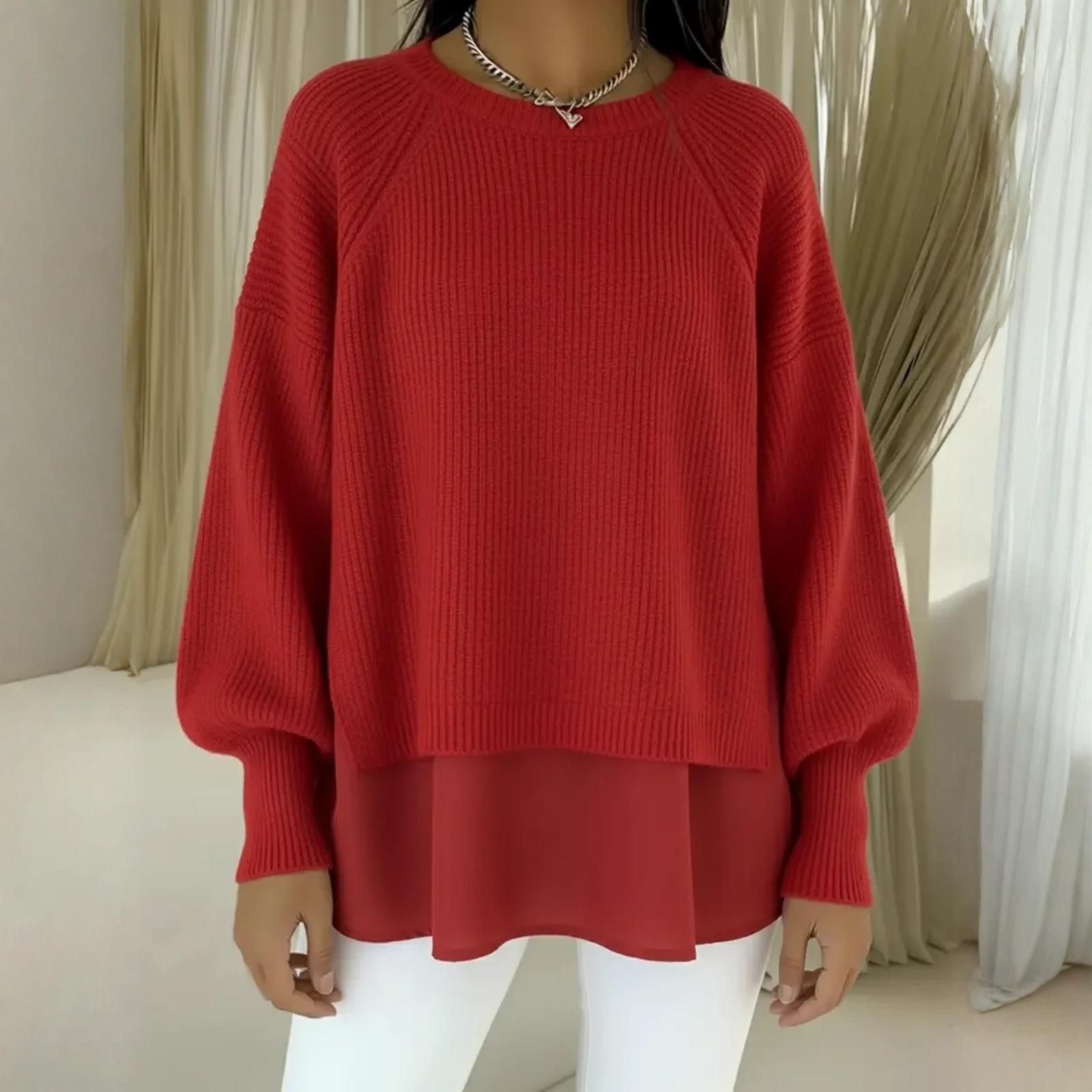 

Women s Fashionable Casual Solid-color Top XL винний