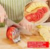 Tomato Slicer Lemon Cutter Multipurpose Handheld Round Fruit Tongs Stainless Steel Onion Holder Easy Slicing Kiwi Fruit