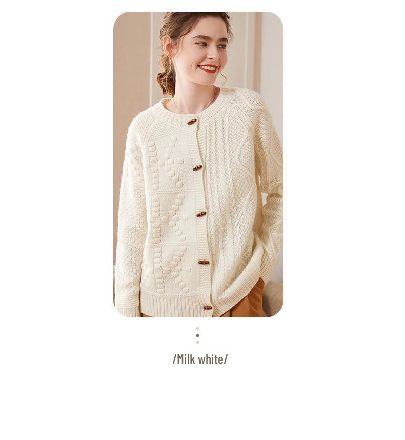 Women's Retro Cable Knit Cardigan Coat - 2023 Loose Spring & Autumn Sweater Style