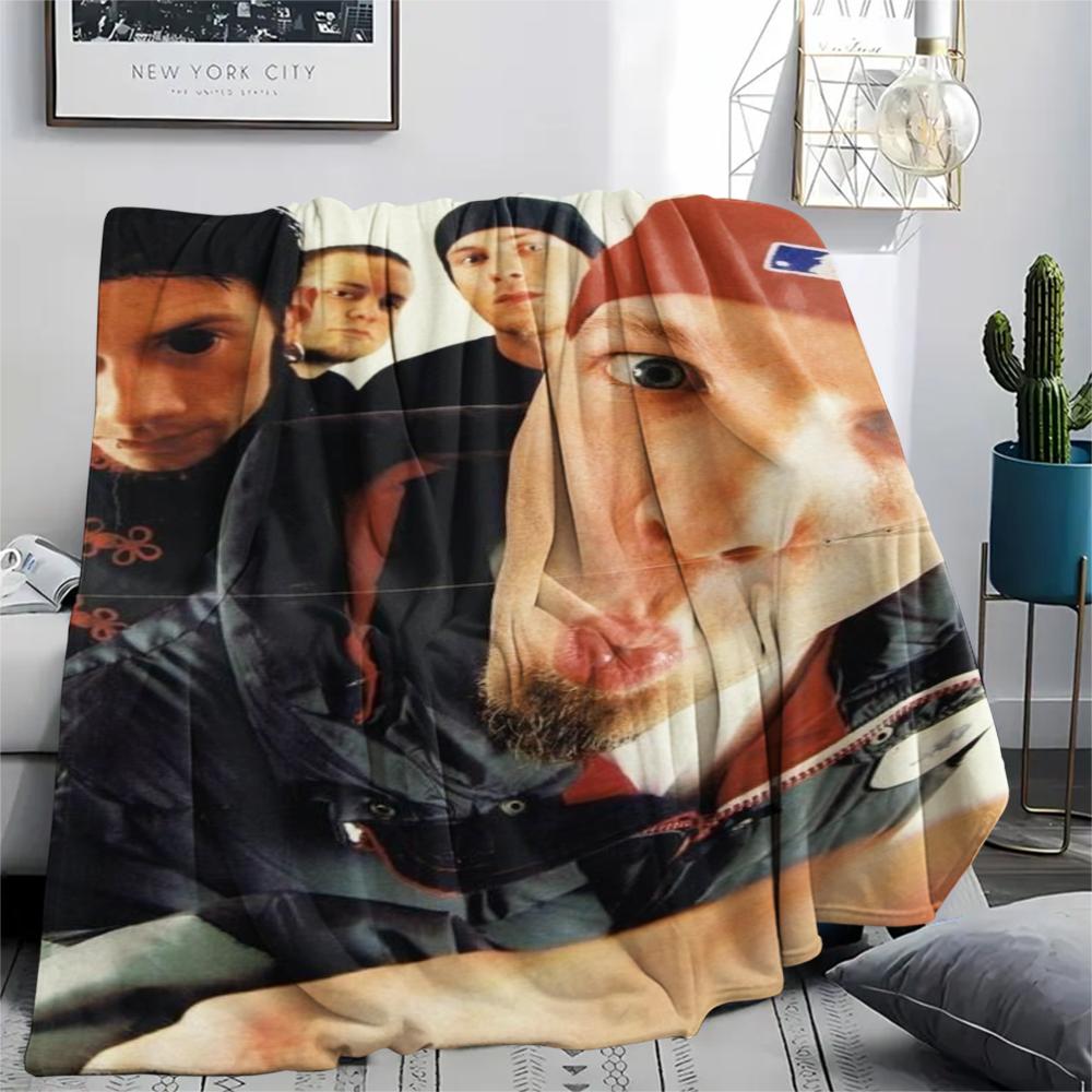 1PC Limp Bizkit Print Flannel Blanket, High quality Comfortable for All Seasons, Home Decor, Warmth and Comfort, Perfect for Christmas Gifts
