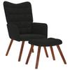 Relax Chair with Footstool Black Velvet