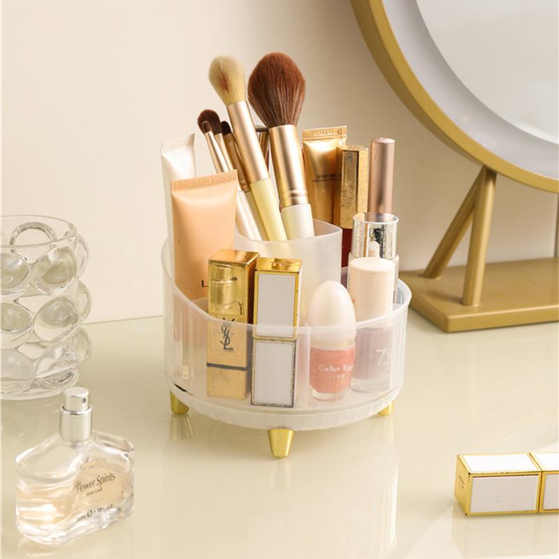 1PCS 360° Rotating Cosmetic Organizer Desktop Small Items Storage Shelf for Home Dresser, Bathroom Countertop, Desk Organizer.