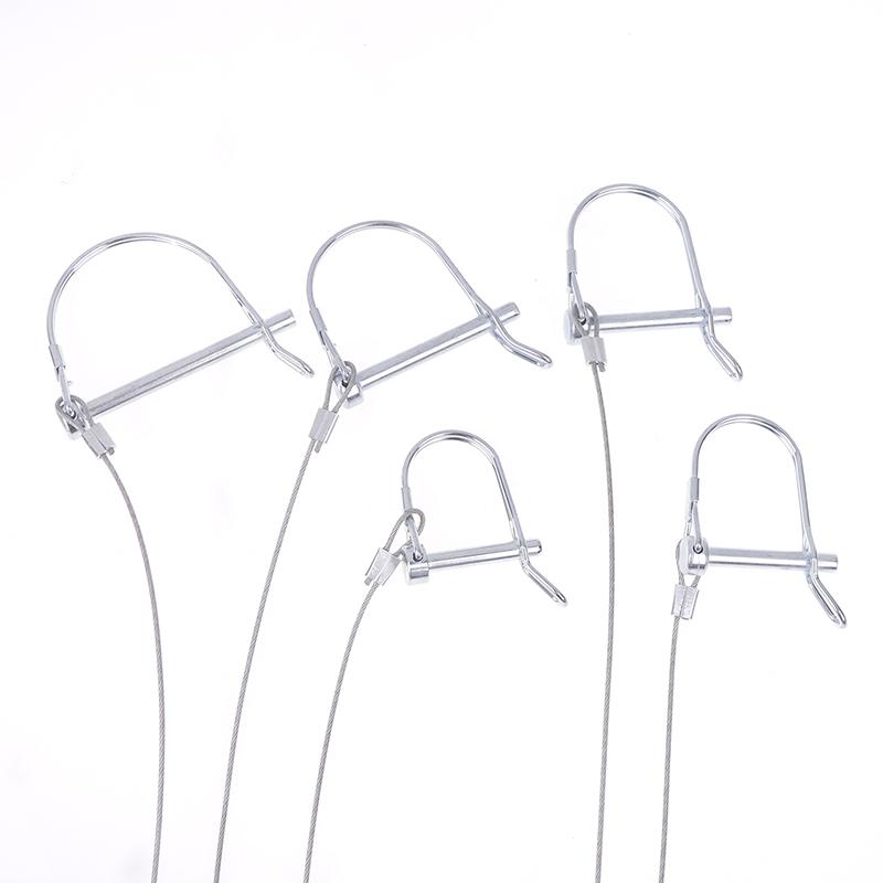 1Pc Stainless Steel Round Arch Wire Shaft Lock Pin With Anti-Lost Rope Coupler Pins Retainer For Farm Trailer Wagon Lawn Garden