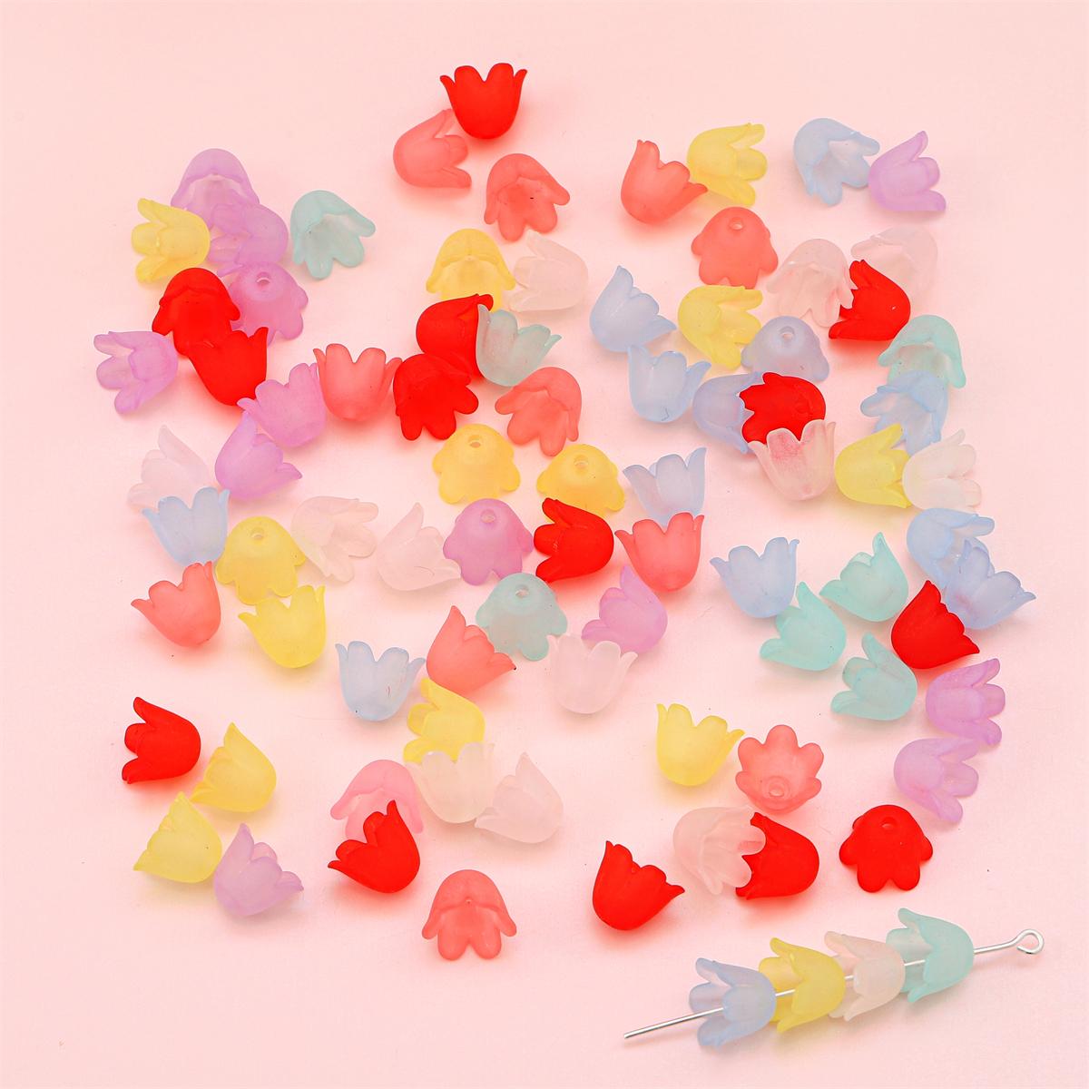 

90 шт. акриловые бусины в виде колокольчика и орхидеи, цветок, подвеска для DIY, ожерелье, браслет, серьги, изготовление ювелирных изделий, аксессуары для рукоделия