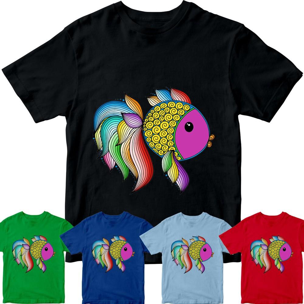 

Детские футболки «Радужная рыбка» для мальчиков, девочек, подростков D P1 PR 4XL