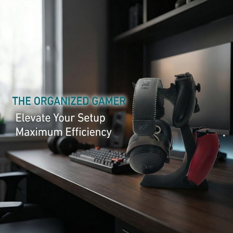 Gaming Controller Headphone Stand Holder Desktop Organizer For Ps5 Switch Pc Gamepads Storage Desk Office