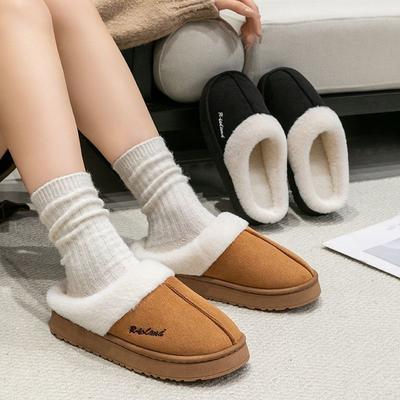 Cotton Slippers Women's Autumn and Winter 2025 New Home Interior Fluffy Plush Thick Bottom Non-slip Confinement Cotton Slippers Women
