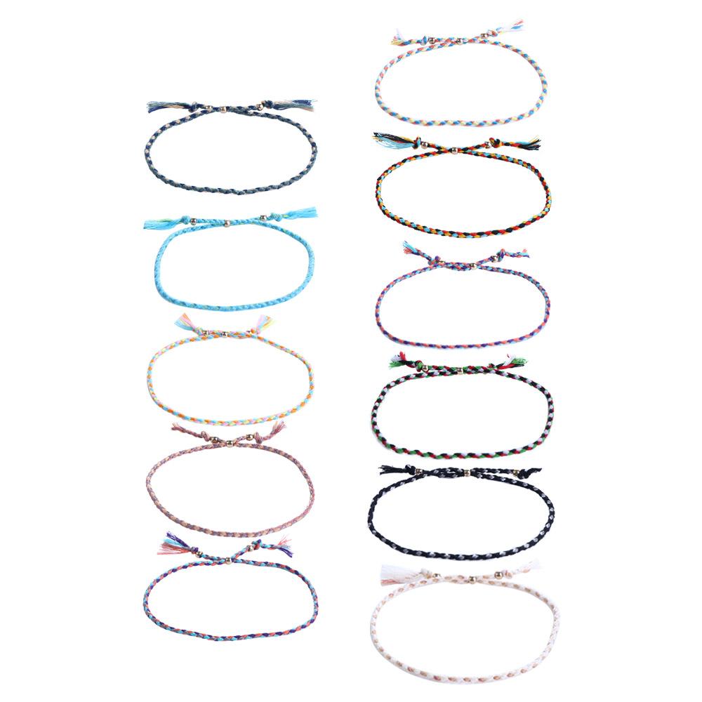 Copper Bead Gift Girls Colorful Braid Hand Rope Fashion Accessories Woven Bracelet Polyester Thread