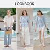 Women's French Textured Babydoll Blouse