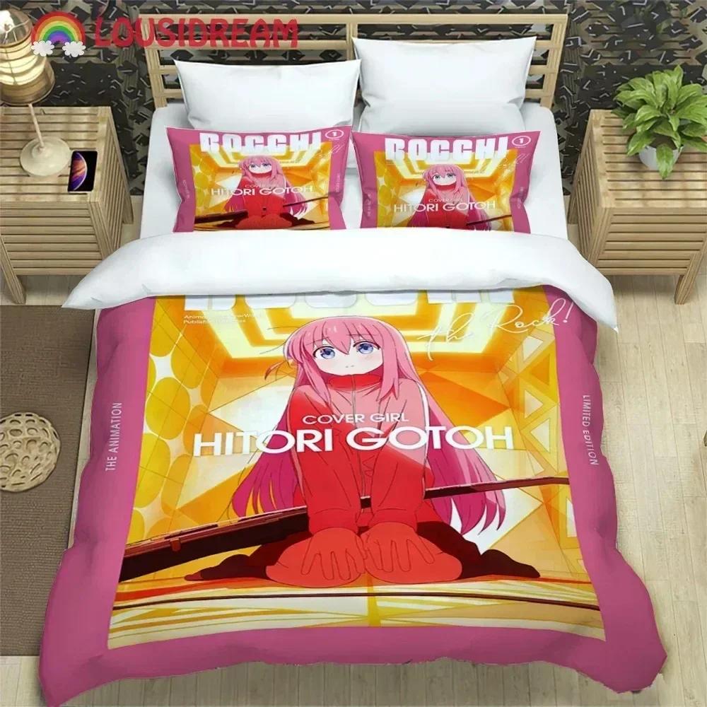 Anime Girl Lonely Rock Art Print Bedding set Printed Duvet Cover Pillowcase Single Double Queen Super King Size Sets