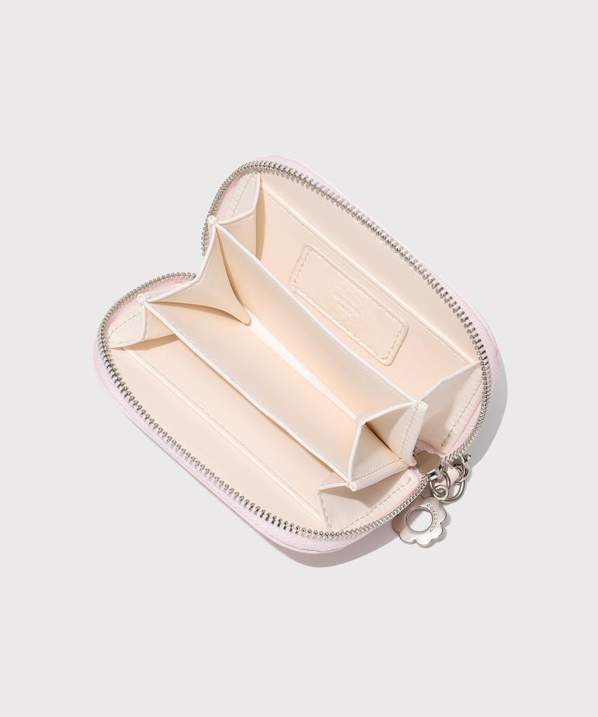 Covernat Woman Clover Heart Classic Keyring Card Wallet Pink
