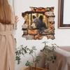 Red Brick Broken Wall Brown Bear Bedroom Living Room Entrance Hall Home Background Beautification Wall Stickers
