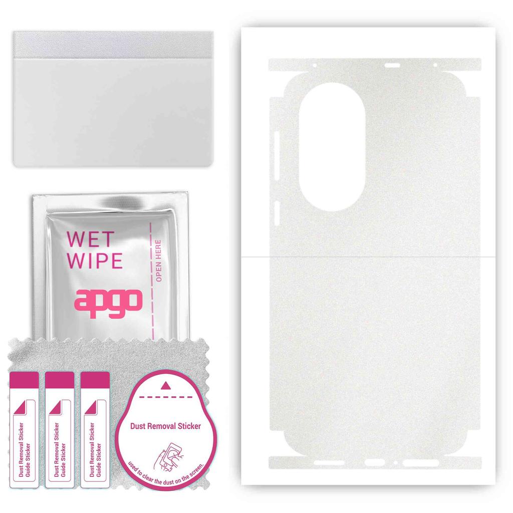 apgo Sticker protector de piele pentru spate+laterale compatibil cu Huawei P50, Folie Full Wrap, Folie, Vinil - Model Mat Transparent