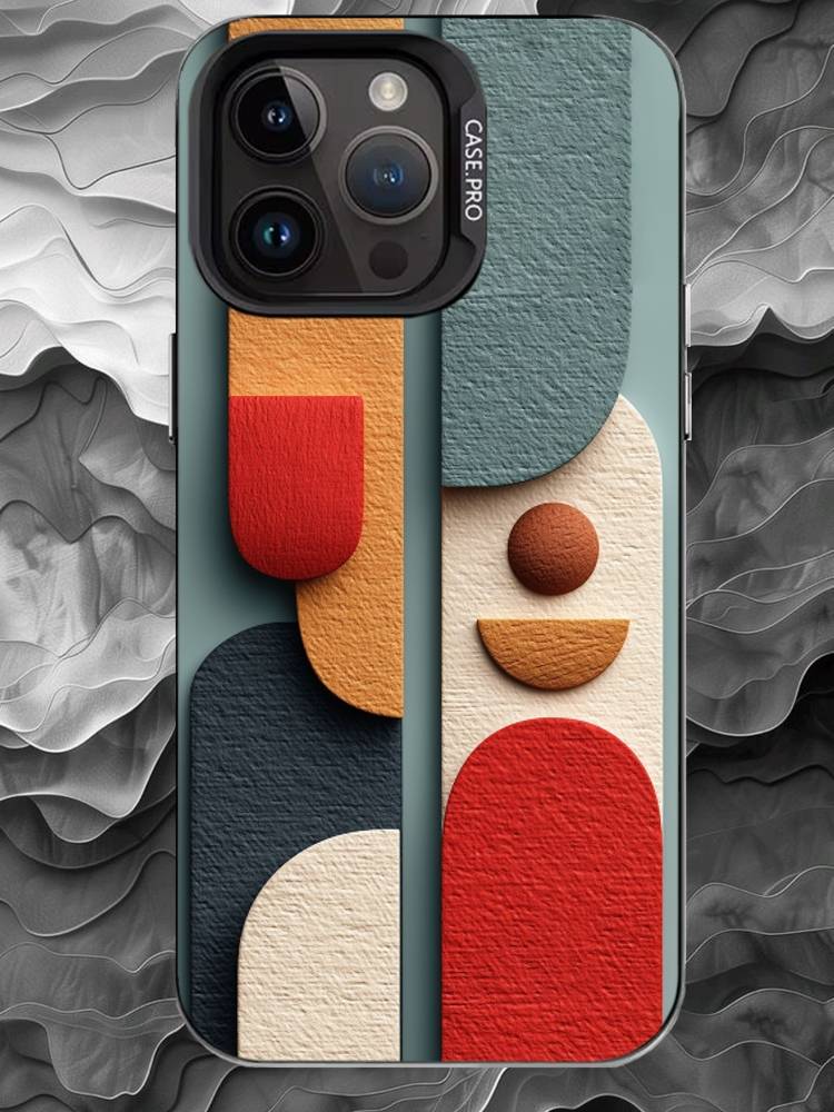 M-Modern abstraction Phone Case For iPhone 17 16 15 14 13 12 11 Pro Max Plus Silver Matte Black Cover