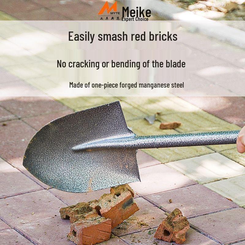 Iron Manganese Steel Shovel - Heavy Duty Outdoor Shovel for Digging, Soil Loosening, and Home Gardening