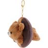 San-X Rilakkuma "Rilakkuma x Mister Donut" Hanging Plush Toy, Chairoikoguma (Chocolate Fashion), MV27001, H110 x W100 x D110mm