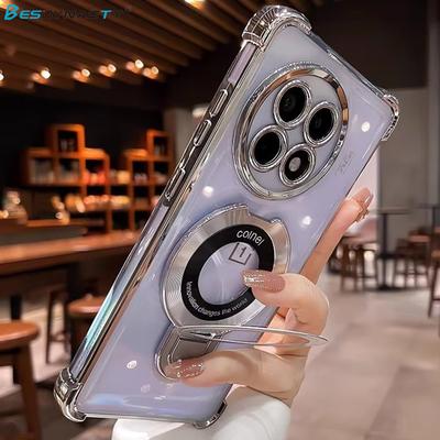 Hülle für OnePlus 13 13R ACE 5 Pro Airbag Ultra-transparent Beschichtung Magnetische Halterung Hülle für OnePlus 13 Anti-Fall Handyhülle