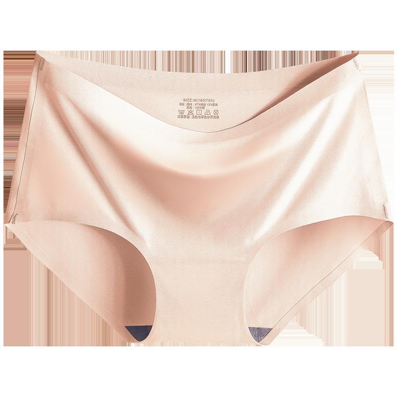 Plus Size Mid-Waist Ice Silk Triangle Briefs for Women