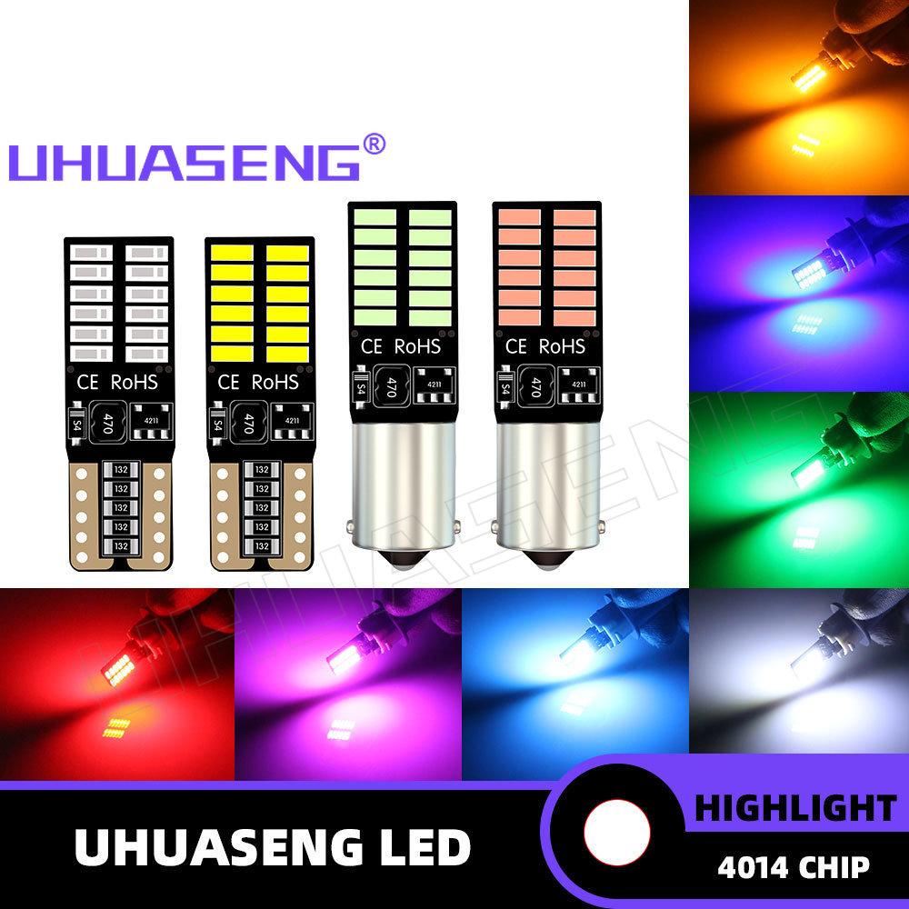 UHUASENG 2 Stück LED T10 Birne BA9S BAX9S BAY9S H6W H21W W5W T4W 4014 Innenraum Hecknebel Blinker Signallampe Auto Standlicht 12V Kennzeichenleuchten