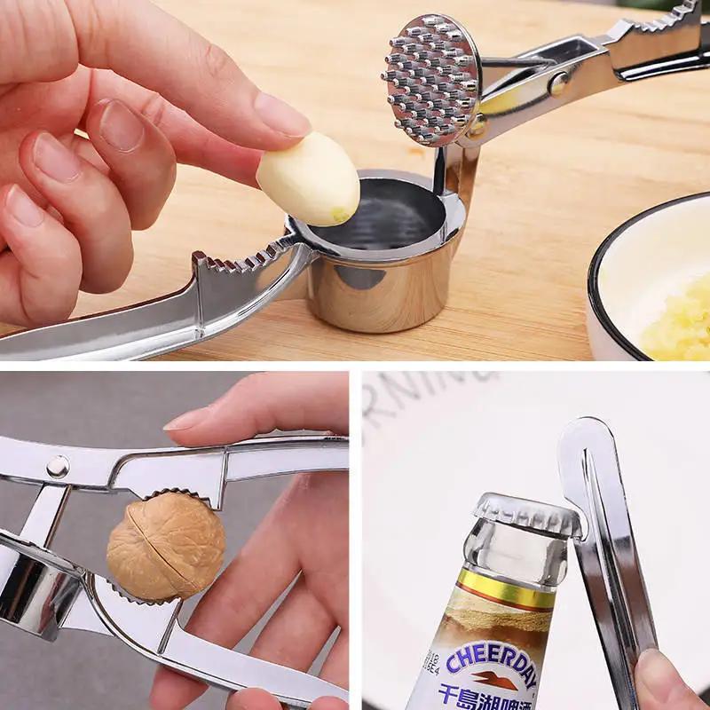 Garlic Press Stainless Steel Garlic Smasher Squeezer Mincer Stainless Steel Manual Press Grinding Masher Tool Kitchen Gadgets