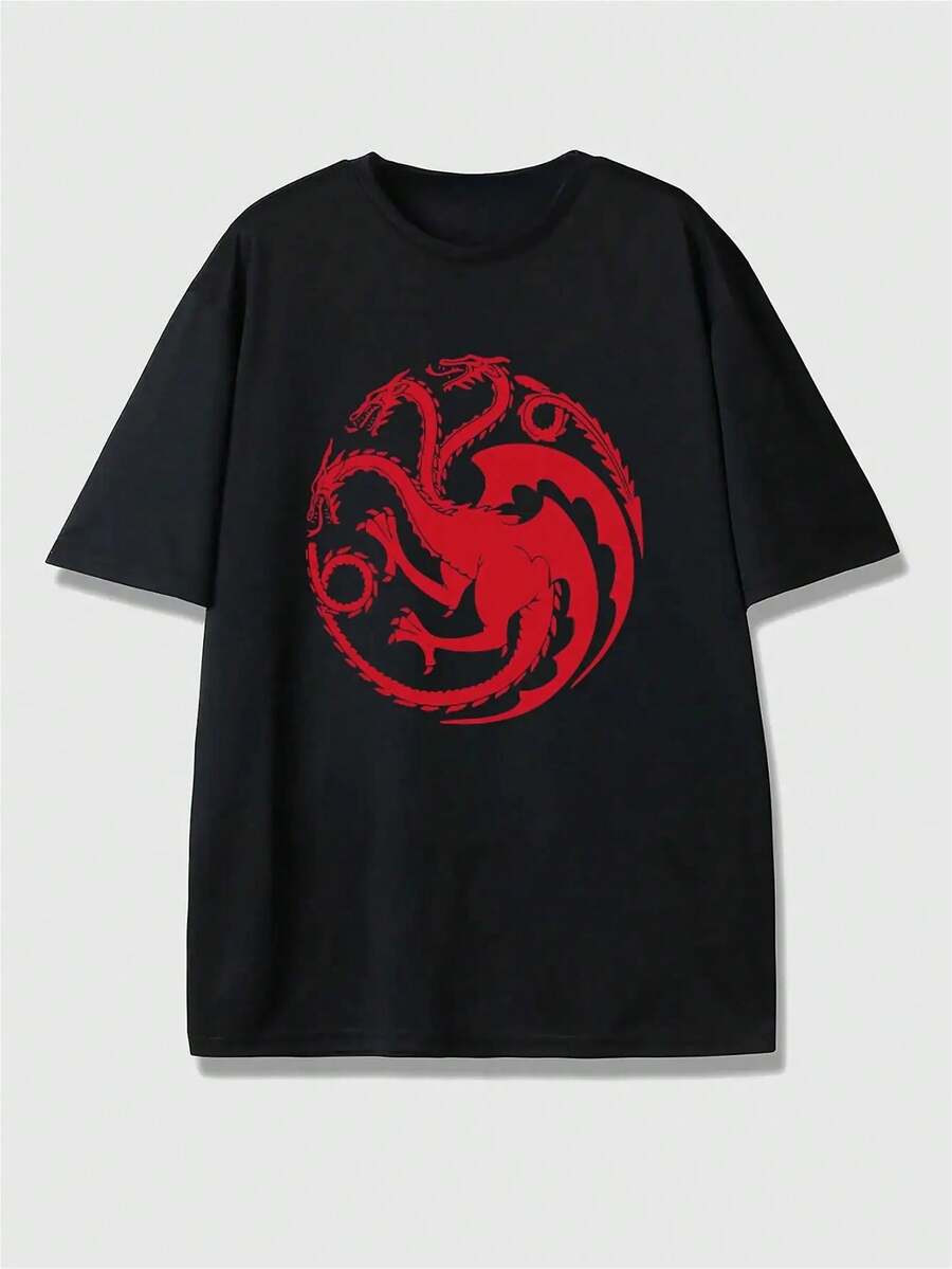 

Unisex s Fashion Crew - Neck T - Shirt With Targaryen - Sigil - From - Game - Of - Thrones Graphic, Perfect For Game XXL