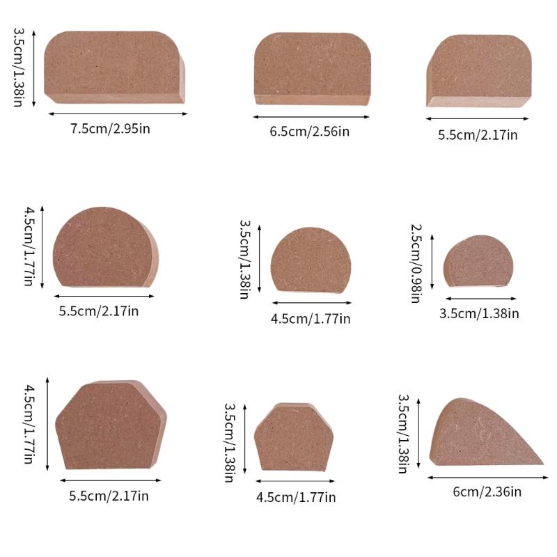 9 Pezzi Strumento per Modellare in Ceramica Costruito con Pannello di Densità per Progetti di Artigianato Studi Casalinghi o Laboratori