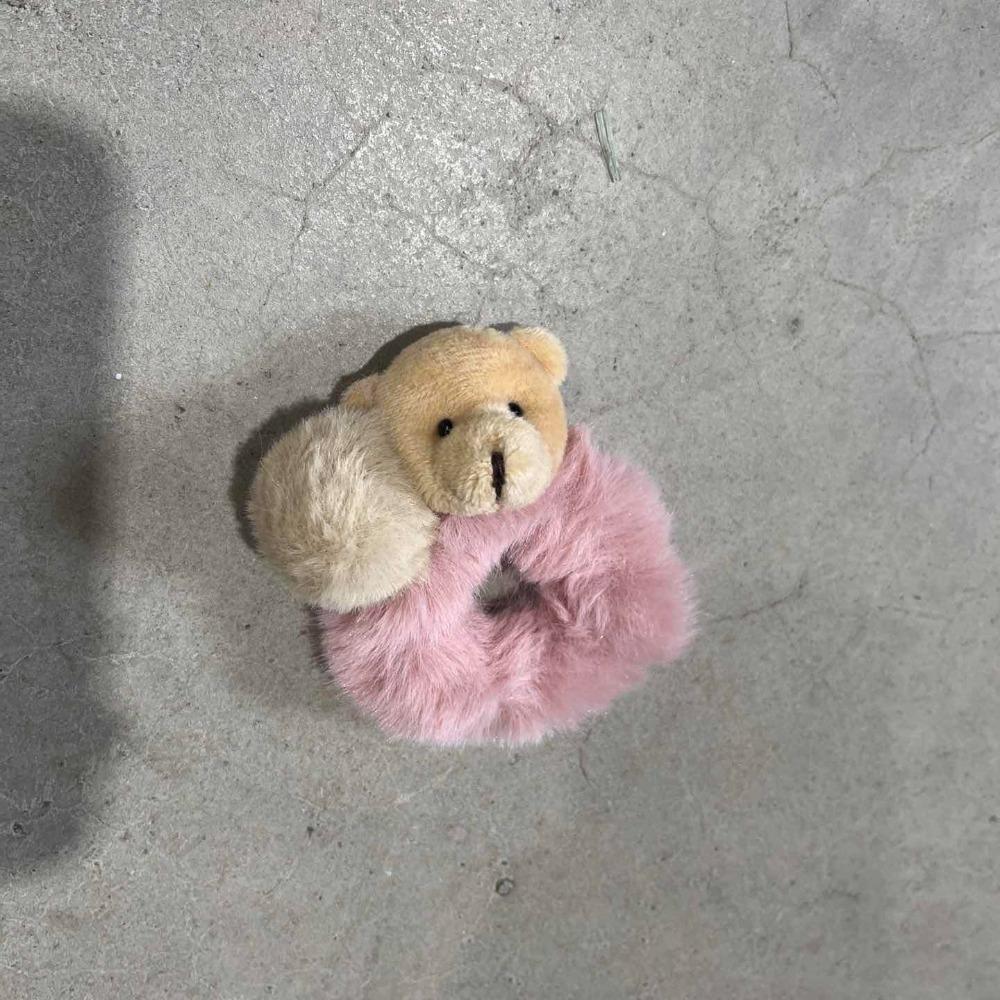 Hair Tie Elastic Scrunchie Cute Plush Bear Hair Rope Rubber Bands Ponytail Holder Hair Accessories