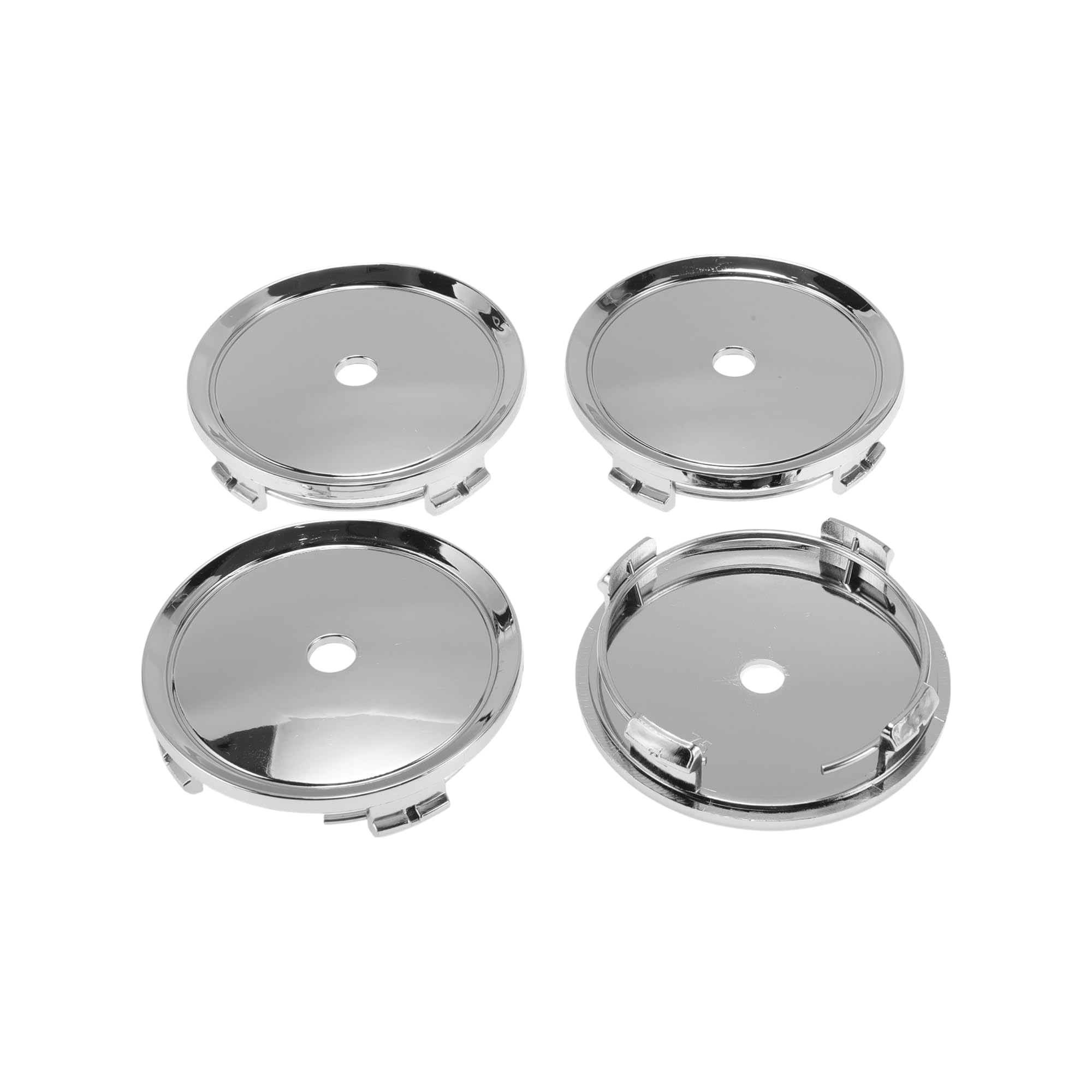 

ACROPIX 4-Piece Wheel Center Caps, Hub Caps, Rim Center Caps, 70mm Base Diameter, 75mm Outer Diameter, Silver Tone Plastic, 4 Clips