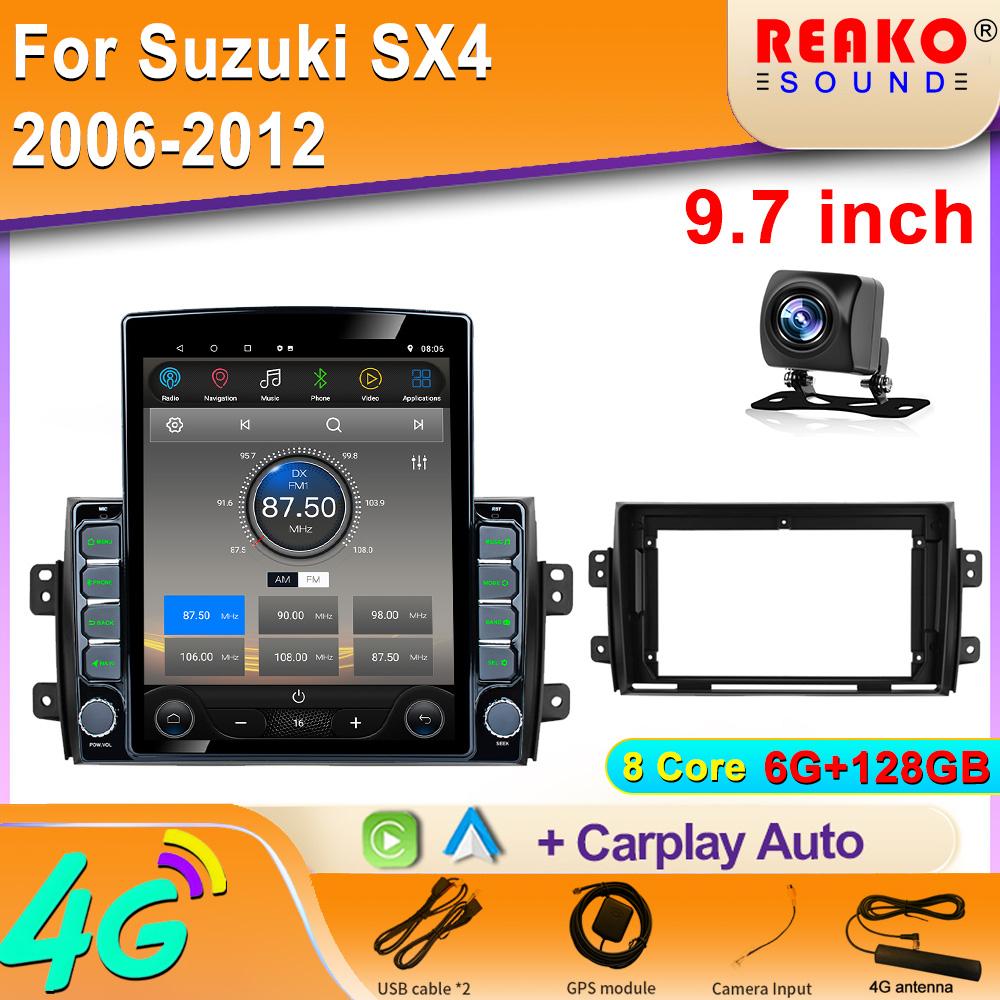 9.7" Vertical Style Tesla Screen Android 12.0 Car Radio for Suzuki SX4 2006-2012 GPS Navigation Stereo Multimedia Video Player