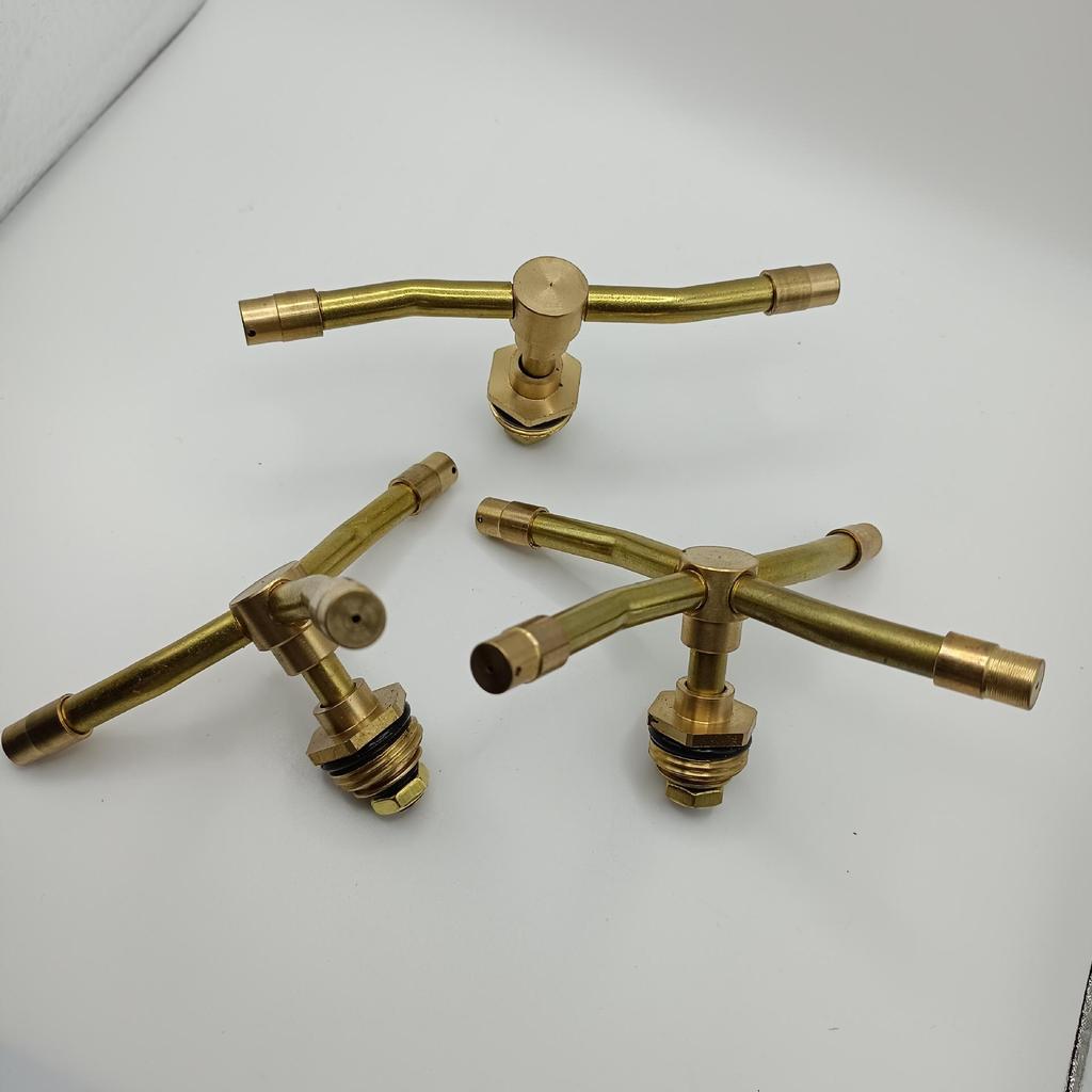Copper Triple and Quad Pronged 360° Rotating Garden Sprinkler