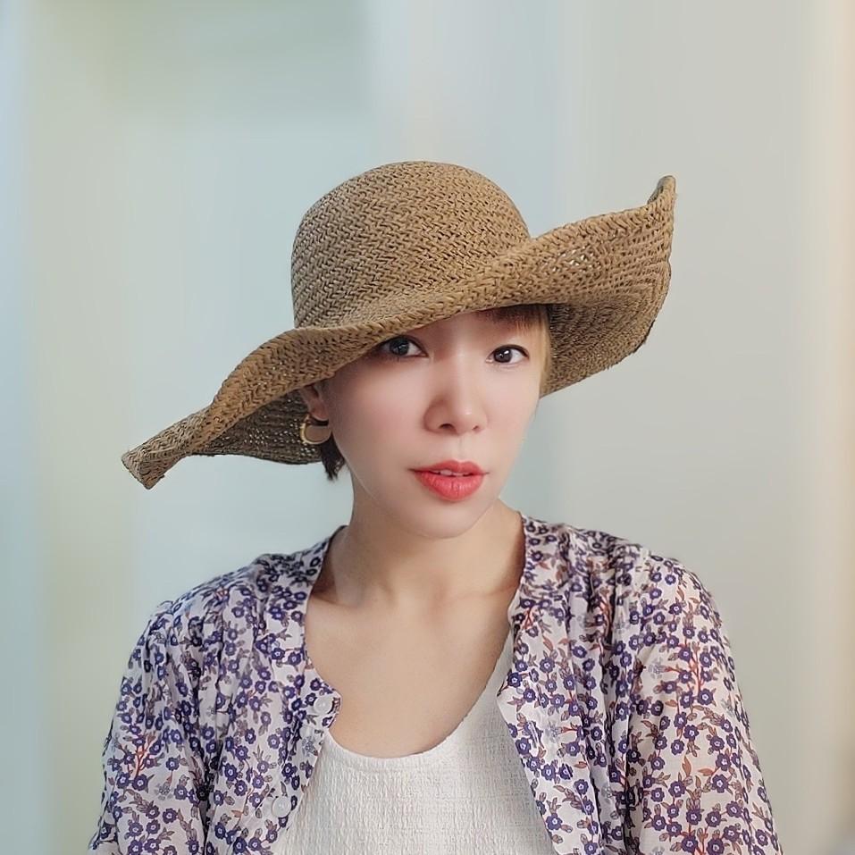 Red Brown Coffee Big Brim Foldable Vacation Straw Hat Women'S Sunshade Sunscreen Beach Hat Sun Hat