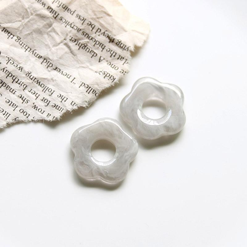 Resin Flower Pendant Hollow Five Petal Floral Charm Jewelry DIY Supplies for Necklace Bracelet Earring Jewelry Making