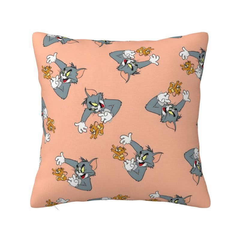 

Custom Disney Anime Tom And Jerry Pillow Case 45x45cm for Living Room Cartoon Cute Nordic Cushion Cover Soft Pillowcase 12x12Inch