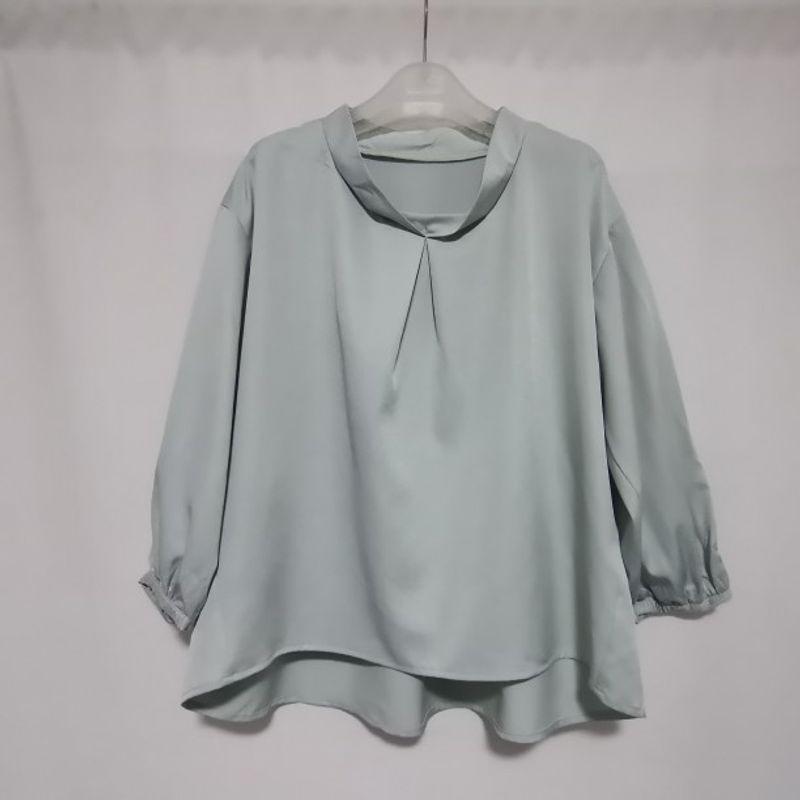 

Goods V Neck Kaihuai Long Sleeves Shirt Women s Mercerizing Satin Surface Bottoming Shirt Accessible Luxury Professional Commute Labor Suit Autumn Park V Neck ice Green 3L