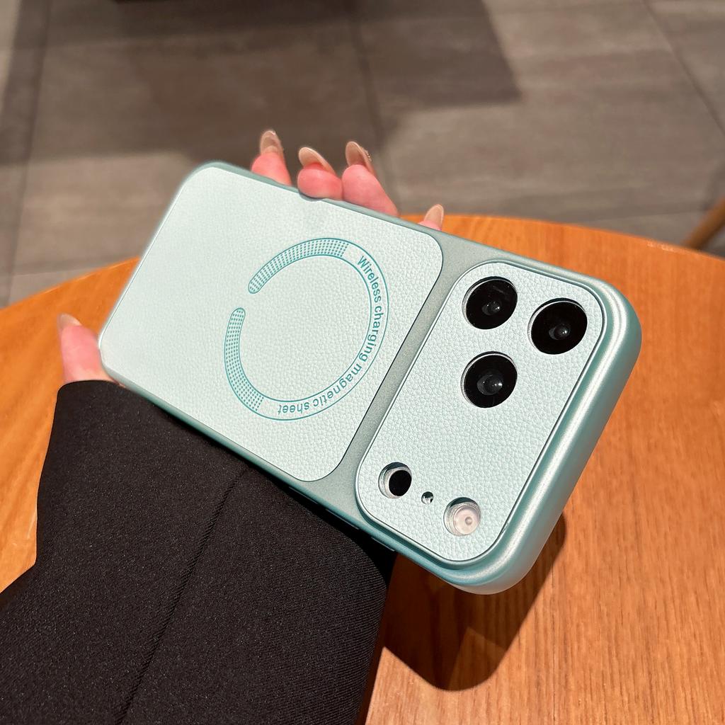 Luxury For Magsafe Lychee Leather Texture Case For iPhone 17 Air 16 15 14 13 12 11 Plus Pro Max Magnetic Matte Protection Cover