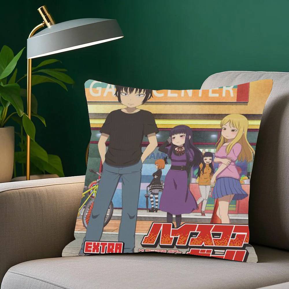 Komedi Anime Hi S-Score Girl Kuddfodral Heminredning Pläd för Soffa Säng Bil Rumsdekor Gåvoidé