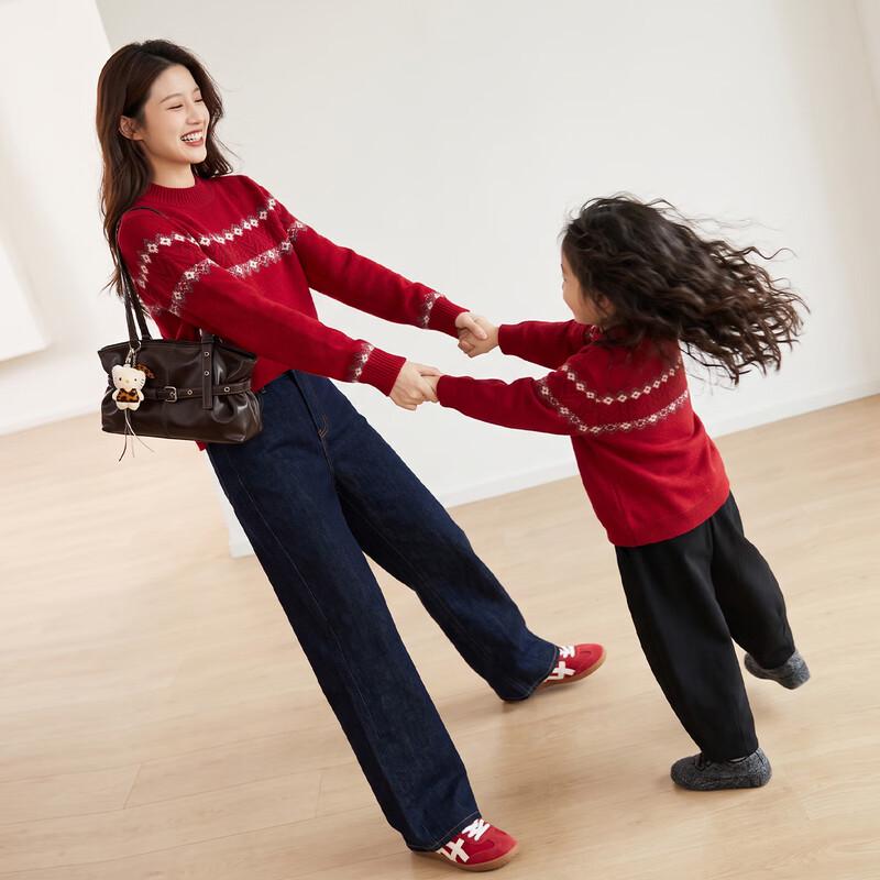Women's Fair Isle 100% Wool Crewneck Sweater