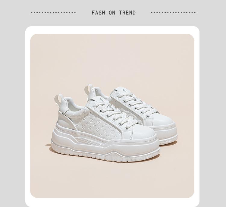 

Leather spring new breathable thick-soled lightweight sports shoes single shoes casual board shoes 35