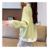 Navava Women Lettering Hem Shirring Long Sleeve Collar Sweatshirt Nt1951