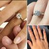 Doe-het-zelf 1,5 CT Solitaire Verlovingsringen Trouwringen Verwisselbaar Roestvrij Staal Ronde Zirkonia Belofteringen voor Haar