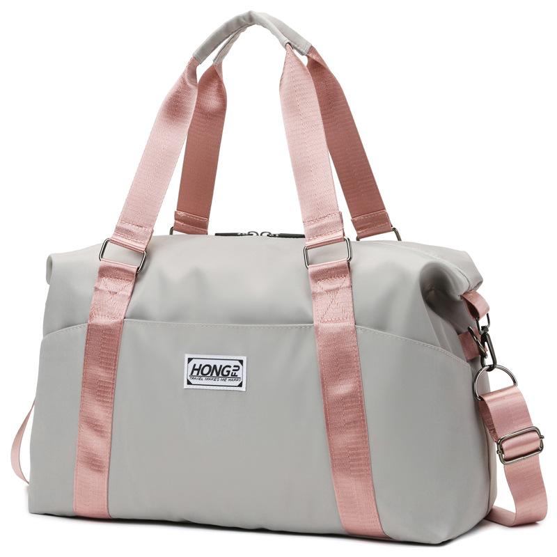 

Большая вместительная спортивная сумка для сухого и влажного хранения, раздельная спортивная сумка для йоги, легкая сумка для коротких поездок серый/розовый