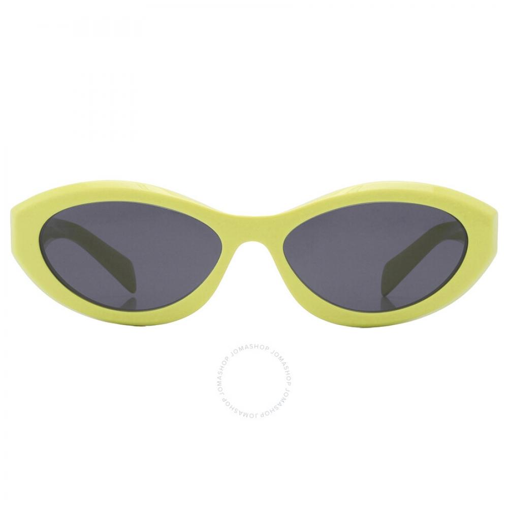 Prada Dark Gray Oval Ladies Sunglasses Pr 26zs 13l08z 55
